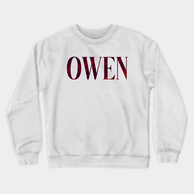 Owen - Simple Typography Style Crewneck Sweatshirt by Sendumerindu